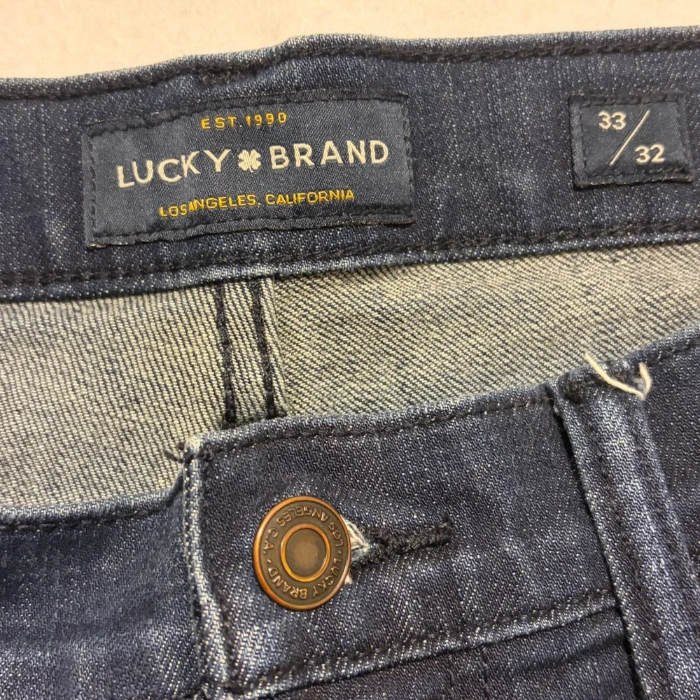 Lucky Brand 121 Slim Mens Dark Wash Indigo Denim Jeans 33x32